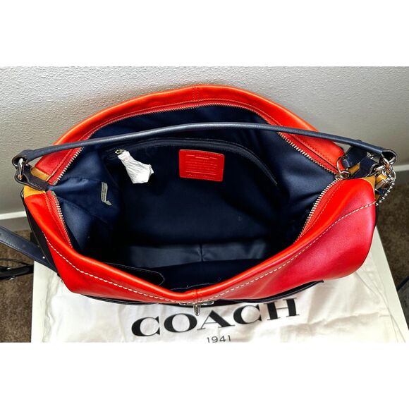 NWOT Coach Park Leather Color Block Convertible Carrie Tote Bag D-1381 F24065 - Picture 3 of 12